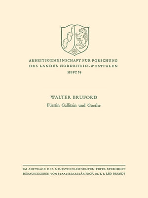 cover image of Fürstin Gallitzin und Goethe